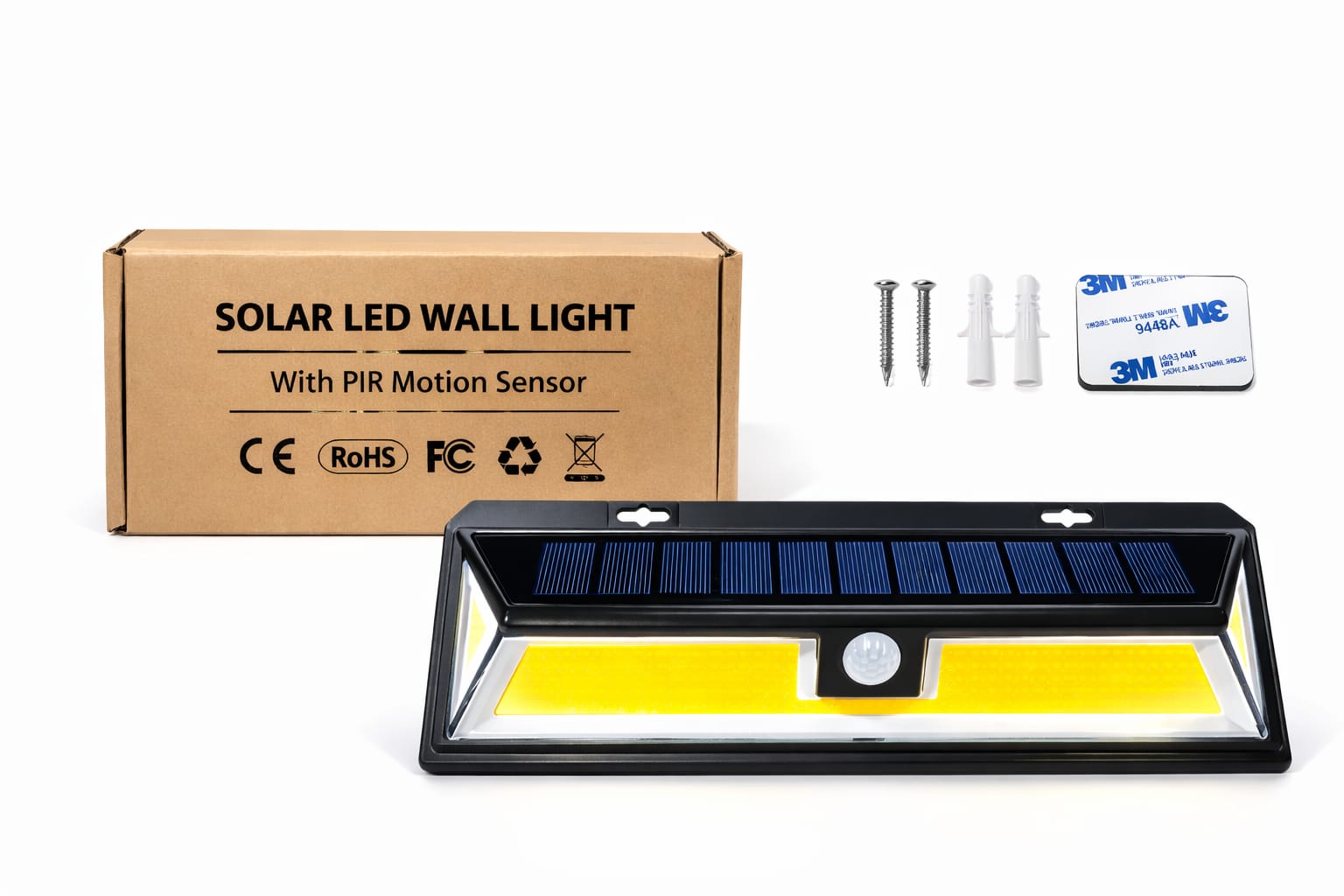 Solar-LED-Wandleuchte mit PIR-Bewegungsmelder